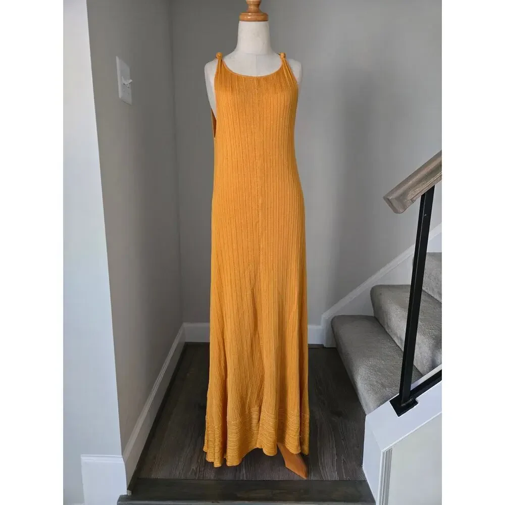 Zara 100% Viscose Knit Knotted Maxi Dress size S - Picture 1 of 5